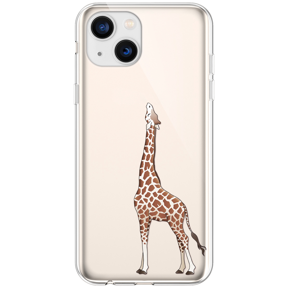 Surakey for iPhone 14 6.1 Case Giraffe Eating Apple Painted TPU Shell