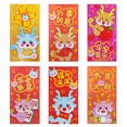 thumbnail image 1 of CSChome Enveloppe Rouge Chinoise Enveloppes Rouges Design Mignon de Dessin Animé Porte-Argent Festif 6 Pcs, 1 of 6
