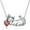 January - Garnet, variant on Cat Necklace with Birthstone 925 Sterling Silver Cat Pendant Necklace Gift for Women