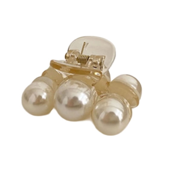 YIGSECU Chic Artificial Pearls Hair Claw Clip Elegant Hair Holder Strong Grip Hair Clip For Women and Bride Various Hairstyles
