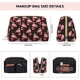 thumbnail image 5 of Naloa New Year Flamingo Leather Makeup Bag for Purse Travel, Portable Small Cosmetic Organizer for Women and Girls, Make up Bag with Zipper, 5 of 8