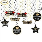 Going Away Party Hanging Swirls Decorations, 16Pcs, We Will Miss You/Farewell Goodbye/Adventure Awaits/Bye Felicia Hanging Swirls Party Supplies, Retirement Office Work Party Decor