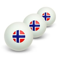 Norway Norwegian Flag Novelty Table Tennis Ping Pong Ball 3 Pack