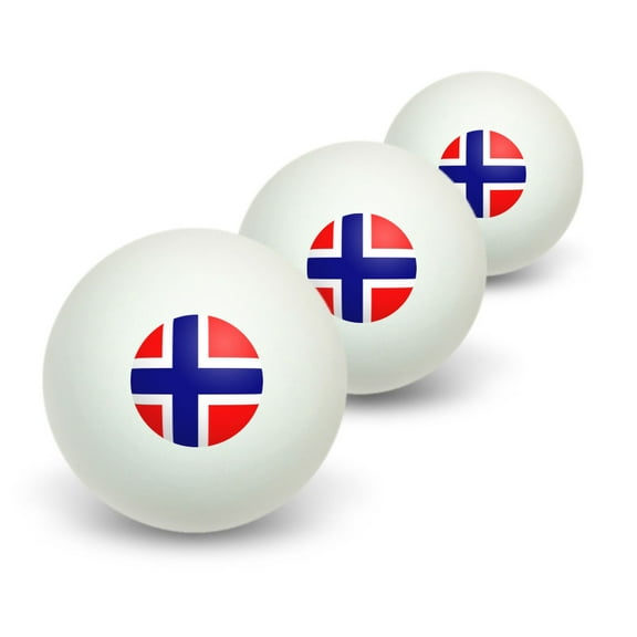 Norway Norwegian Flag Novelty Table Tennis Ping Pong Ball 3 Pack
