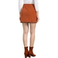 thumbnail image 3 of INSPIRE CHIC Women's Skirt Corduroy High Waist Button Decor A Line Mini Skirt L Orange, 3 of 6
