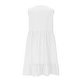 thumbnail image 5 of LOVZFMLL Dresses for Women 2025 Summer Sleeveless Tank Midi Sundress Casual Ruffle Hem Tiered Beach Vacation Clothes White 3XL, 5 of 6