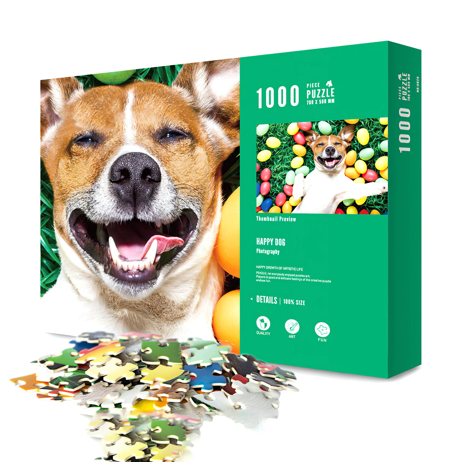 1000pcs Paper Jigsaw Puzzles Wear Clothes Dog Family Game Puzzle for Adult Kids 