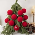 thumbnail image 6 of 12 Pcs Christmas Tree Decorations Velvet Christmas Balls Flocked Christmas Tree Ball Ornaments Plastic Xmas Decorative Hanging Ornaments(2.36 Inch), 6 of 6