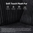 thumbnail image 4 of 130'' Cloud Modular Sectional Sofa, Black U-Shaped Couch with Chaise Lounge, Striped Corduroy Upholstered 4-Seater with Pillow Back Cushions & Square Arms, 4 of 11