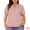 Pink, variant on DARING DIVA Women's Plus Waffle Button V Neck Blouse 1X Pink
