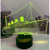 YSITIANNA 3D Ship Night Light Optical Illusion Led Lamp with 7 Colors Changing Birthday Xmas Gift for Boys and Girls Kids Children Room Decor STNL#4760