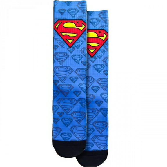 Spoontiques Superman Logo Crew Socks - SHOE SIZE (5-10 Men) (7-12 women)