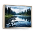 thumbnail image 2 of Designart "Reflecting on Waters in a Green River I" Landscapes Floater Framed Wall Art Print, 2 of 7