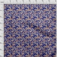 thumbnail image 4 of oneOone Velvet Medium Blue Fabric Asian Japanese Wave Craft Projects Decor Fabric Printed By The Yard 58 Inch Wide, 4 of 4