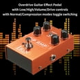 thumbnail image 3 of IRIN Overdrive Guitar Effect Pedal with Normal/Compression Modes Toggle Switch Low/High/Volume/Drive 4 Control Knobs for Electric Guitar - ZIP AMP, 3 of 8