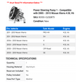 thumbnail image 2 of Power Steering Pump 1 - Compatible with 2005 - 2015 Nissan Xterra 4.0L V6 2006 2007 2008 2009 2010 2011 2012 2013 2014, 2 of 2
