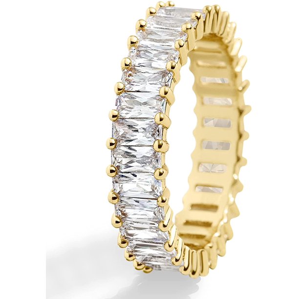 Moda clásica 18K chapado en oro titanio acero mujeres apilamiento anillo mejores regalos parejas Namotu CZJP-HY54-1