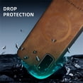 thumbnail image 6 of Allytechgroup Magnetic for Samsung Galaxy S20 Case, Compatible with MagSafe Support Magnetic Car Phone Mount PU Leather Slim Phone Case for Women Men for Samsung Galaxy S20, Brown, 6 of 10