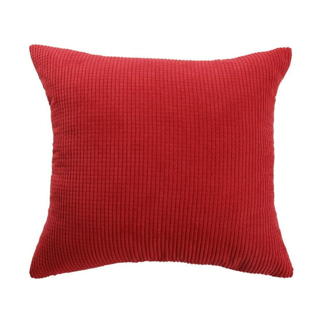 Funda de cojín uxcell para sofá Diseño de Banda de Terciopelo rojo 18 x 18