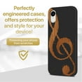 thumbnail image 2 of Wood phone case for iPhone XR compatible protective cell phone cover shockproof slim fit laser engraved Music Is The Answer design Black wood case for Men & Women by CaseYard, 2 of 7