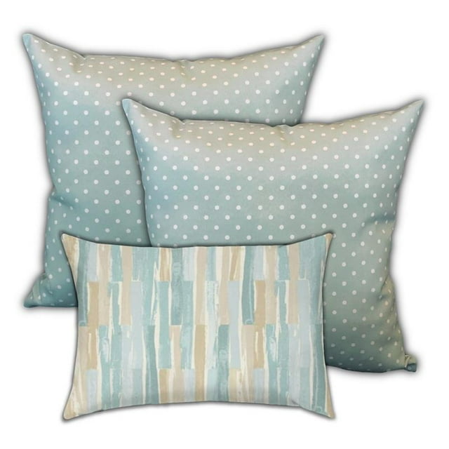 Joita Coussins d'Extérieur en Polyester de Montagne en Pierre Vert (Lot de 3)
