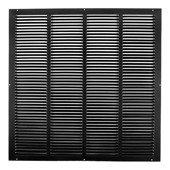 20'' x 24'' [Duct Opening] Flat Stamped Steel Return Air Grille - Sidewall and Ceiling - HVAC Vent Duct Cover - Black [Outer Dimensions: 21.75''w X 25.75''h]