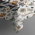 thumbnail image 3 of Beige Halloween Pumpkin Skull Bat Pattern Rectangle Tablecloth 60"x84",Waterproof Polyester Rectangle Table Cloth, Wipeable Spillproof Polyester Tablecloth for Dining, Camping, Indoor and Outdoor, 3 of 5