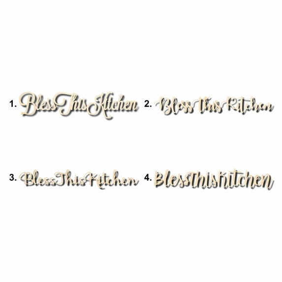 Bless This Kitchen Sign Unfinished Wood Cutout Home Decor DIY Option 3- 24" Wide / 1/8"