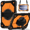 thumbnail image 1 of Funda Resistente a Golpes para Samsung Galaxy Tab A9+, Silicona Anti-caída + Funda Protectora de Capa de PC con Asa Giratoria de 360°, Soporte, Correa para el Hombro, Naranja, para Galaxy Tab A9+, 1 of 8