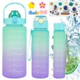 thumbnail image 2 of CNKOO 3 Pack Water Bottles with 2L Large Bottle 700MLPortable Bottle and 300ML Mini Bottle Motivational Drinks Bottle with Time Marker Water Jug with Handle and Straw Leak-Proof Gradient, 2 of 11