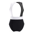 thumbnail image 2 of Rswnyirn Children Girls' Ballet Dance Leotard Sleeveless Mesh Patchwork Criss Cross Back Unitards Black&White 10, 2 of 7