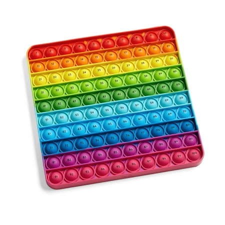hand2mind Hundred Board Sensory Bubble Popper, Push Pop Fidget Toys, Quiet Fidgets for Classroom, Kids Easter Basket Stuffers