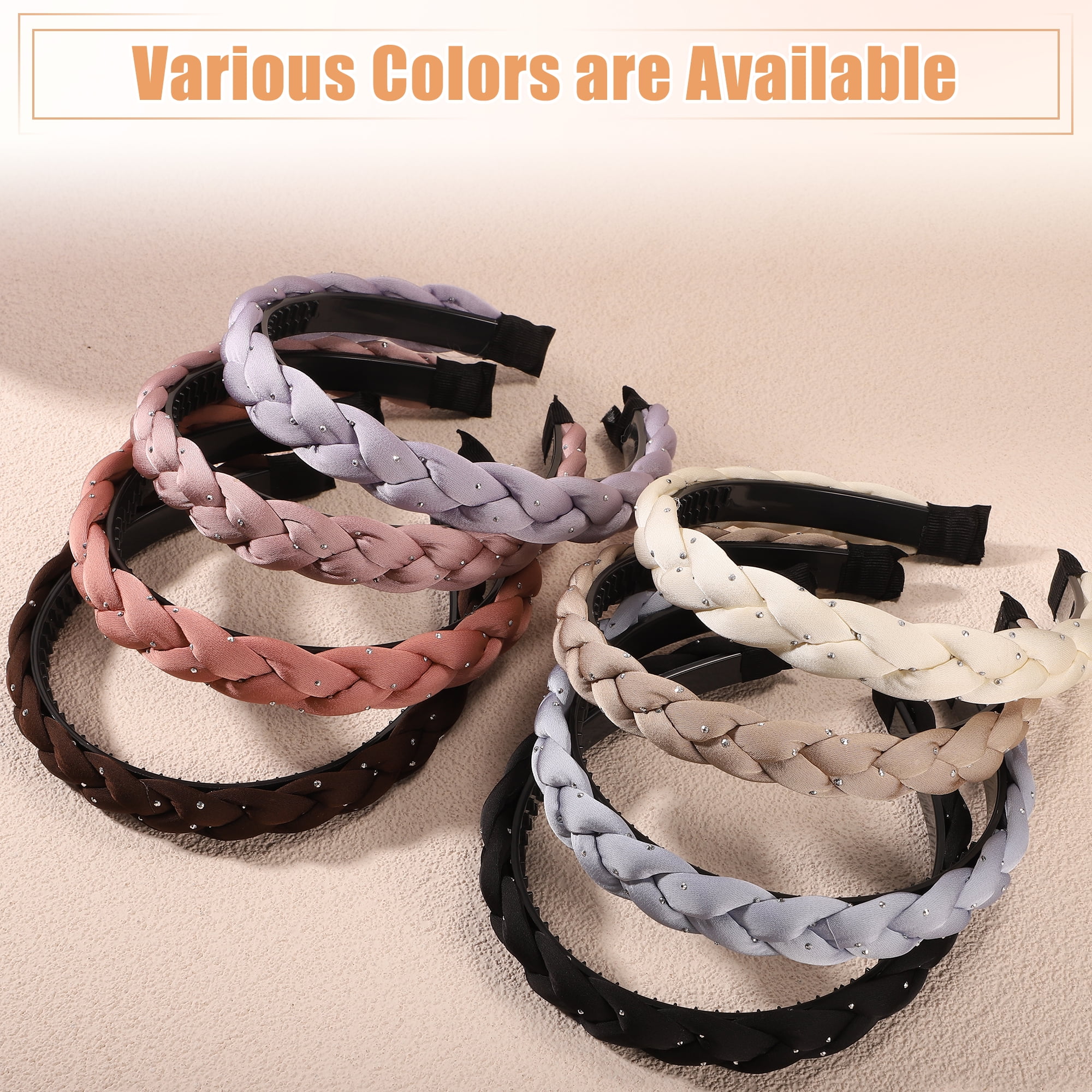 Unique Bargains Women's Thick Braided Twisted Braid Hair Hoop Black