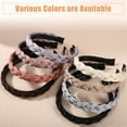 thumbnail image 7 of Unique Bargains Thick Braided Headbands Non-slip Fashion Headbands Twisted Braid Knotted Hair Hoop for Women Dark Brown, 7 of 7