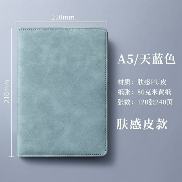 Cuaderno de negocios de tapa dura magnética A5 | Diario de piel sintética | 200 páginas Papel Daolin de 80 g/m² | Diseño plano | Marcador de cinta | 21x15cm | Bloc de notas de escritura de oficina