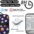 thumbnail image 4 of Football and Rugby Navy Pattern Bento School Insulated Lunch Bag Box with Shoulder Strap and Bottle Holder, 11" X 9.5" X 3.5", 4 of 5