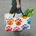 thumbnail image 7 of Dog Paw Print Large Capacity Reusable Foldable Oxford Cloth Storage Bin Cube Organizer with Grocery and Picnic Baskets, 7 of 7