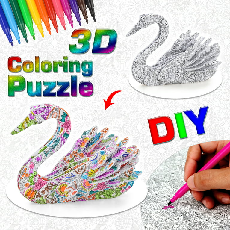 Arts and Crafts for Kids Age 7-8-9-10 3D Coloring Puzzles Set for Kids,Kids  Creativity Toys Gift Travel Activity for Boys Girls Age 8-12 Craft Kits for  6-7-8 Year Old Girls DIY Educational