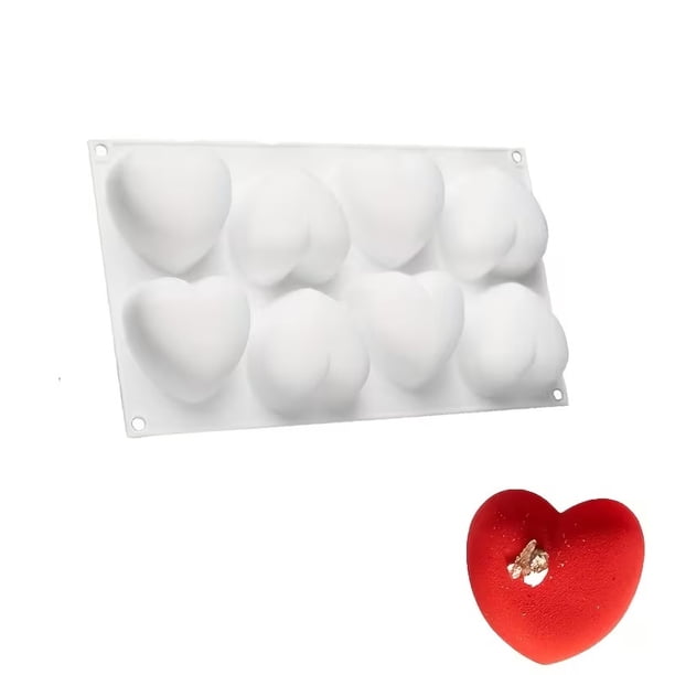 Molde de silicona con forma de corazón de 8 cavidades: una herramienta de cocina imprescindible for hornear mousse, chocolate y pasteles