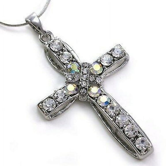 Clear Cross Charm Crystal Rhinestone Necklace Pendant 5
