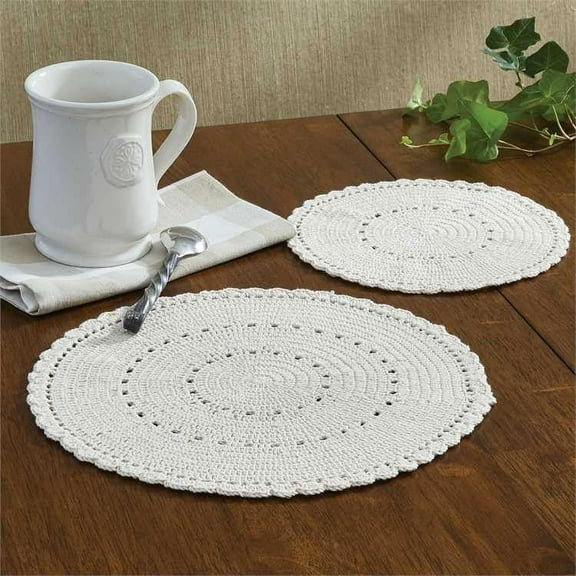 Park Designs Lace Accent Cream Mat Set
