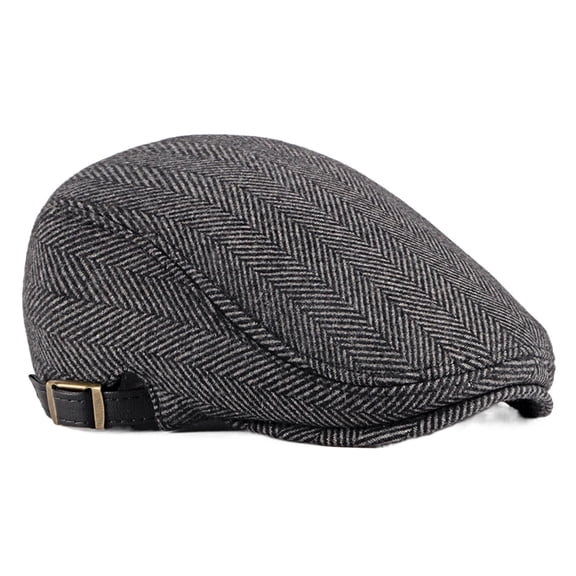 Peaked Cap Men's Autumn and Winter Woolen Beret Men's British Retro Middle-Aged and Elderly J Warm Advance Hats