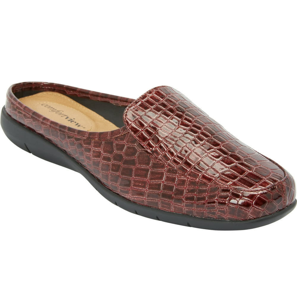 Comfortview Comfortview Women's Wide Width The Estelle Mule Shoes 9 WW, Dark Berry Purple