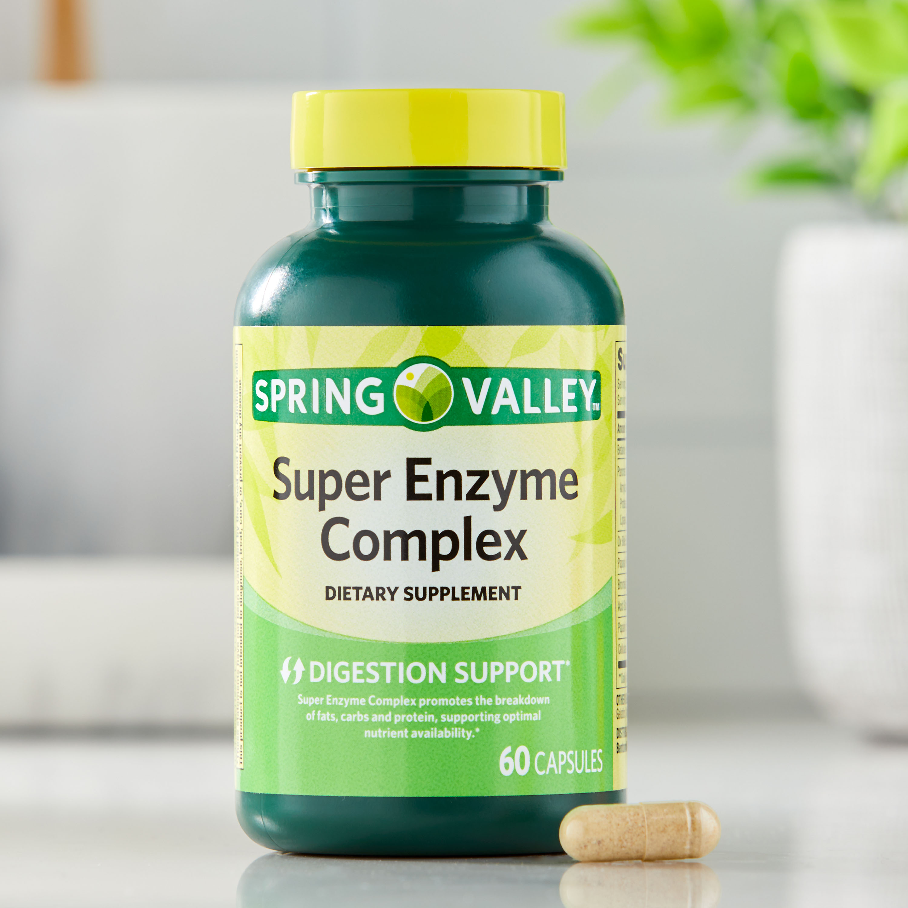 Spring Valley Super Enzyme Complex Dietary Supplement Capsules, 60 Count