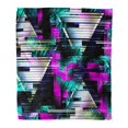 thumbnail image 1 of ASHLEIGH Throw Blanket Warm Cozy Print Flannel 1980 Retrowave Glitch Cyberpunk Digital Gradient and Abstract Comfortable Soft for Bed Sofa and Couch 50x60 Inches, 1 of 1