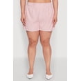 thumbnail image 3 of Womens Plus Size Striped Elastic Waist Shorts, 3 of 4