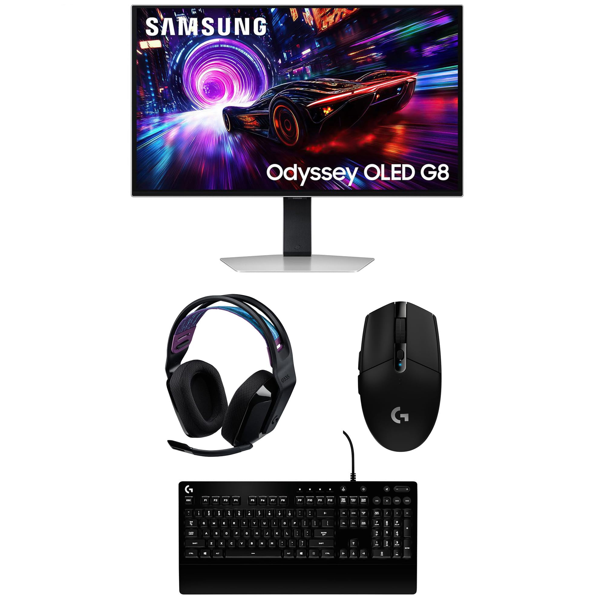 Samsung LS27FG810SNXZA 27" G91SD Odyssey OLED 4K 240Hz Gaming Monitor with G535 Headset, G213 Keyboard, and G305 Mouse (2025)