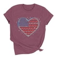 thumbnail image 4 of Mifsaly Womens Crewneck Short Sleeve Tops Summer Casual Rhinestone Heart Graphic T Shirts Loose Fit Dressy Daily Wear Sparkly Patriotic Fashion Tees M, 4 of 6