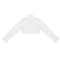 thumbnail image 5 of inhzoy Girls Jazz Dance Gymnastics Crop Tops T-shirt Mock Neck Long Sleeve Shirt,Sizes 6-16 Ivory 12, 5 of 8