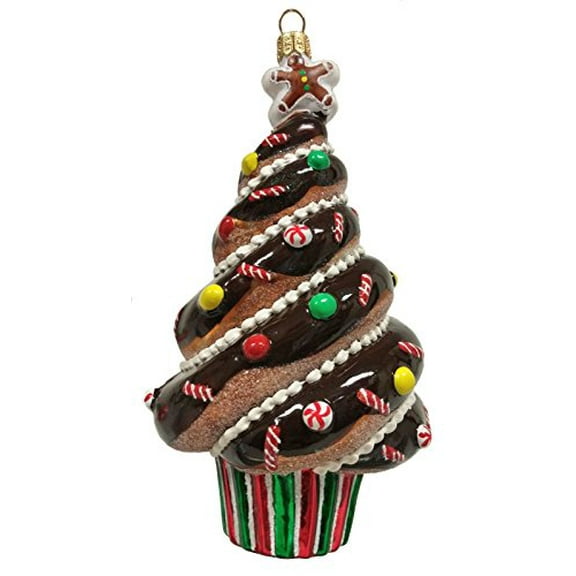 Chocolate Covered Candy Christmas Tree Polish Glass Ornament Dessert Decoration